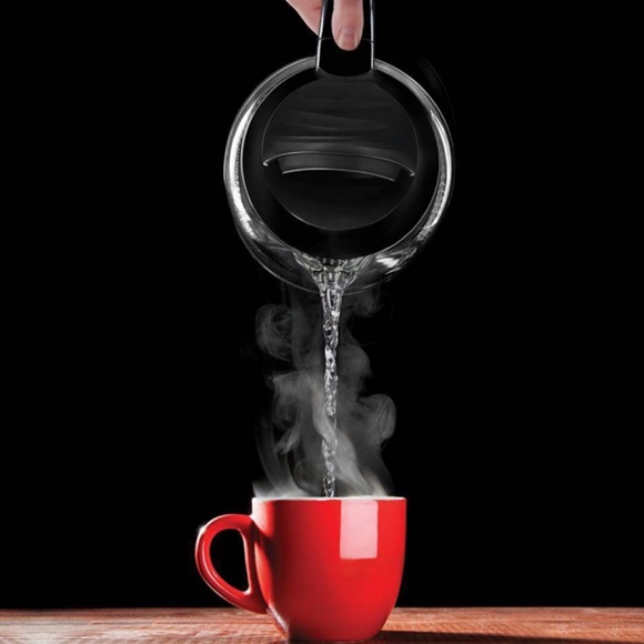 CHEFMAN Electric Glass Clear Tea Kettle, Black, 1.7 Liters - Picture 4 of 6